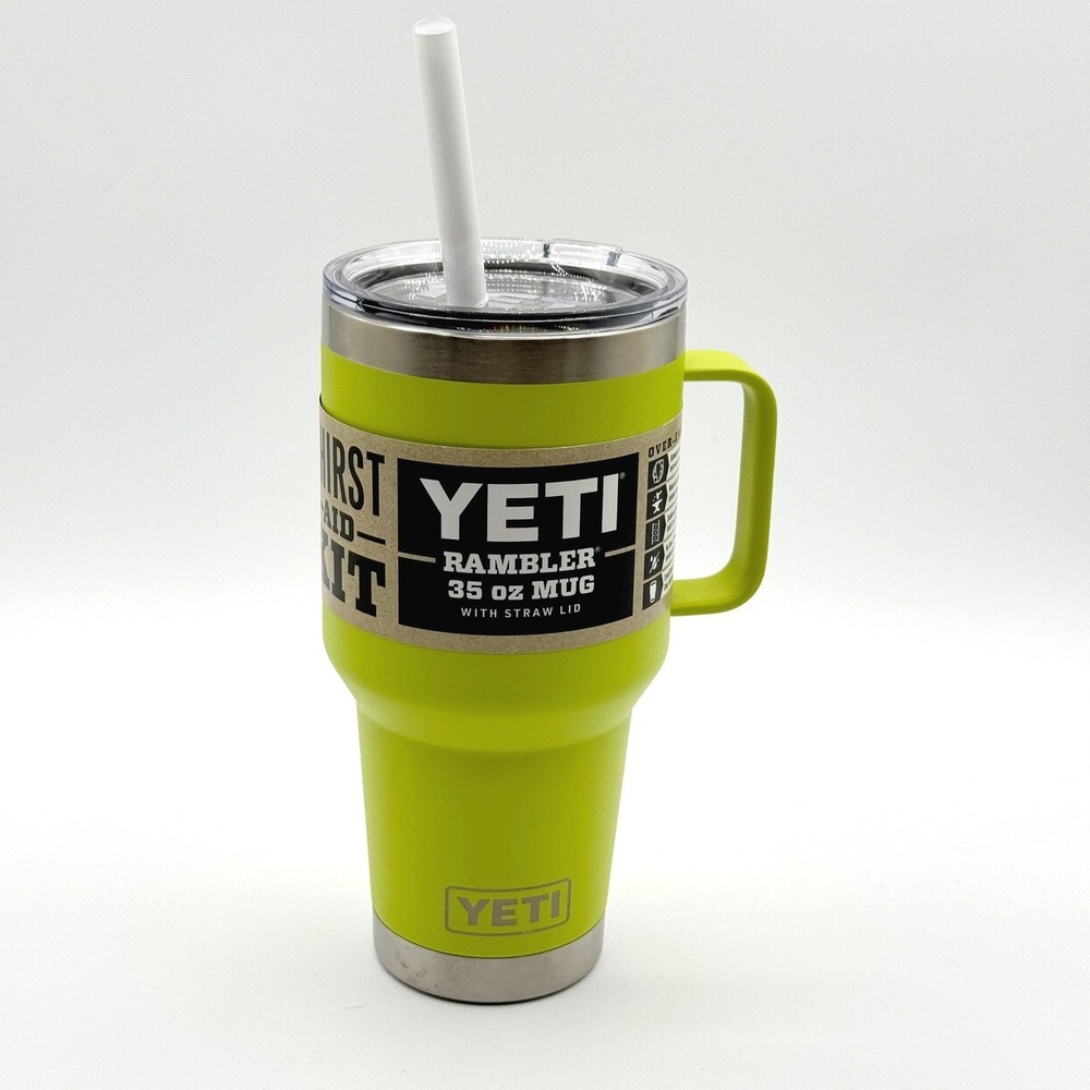 YETI 35 oz Rambler Straw Mug - Chartreuse Green - NEW with Tags
